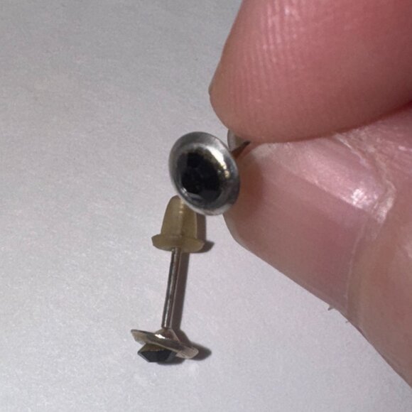 5 Mm Round Black Cz And Sterling Post Earrings - Picture 13 of 14